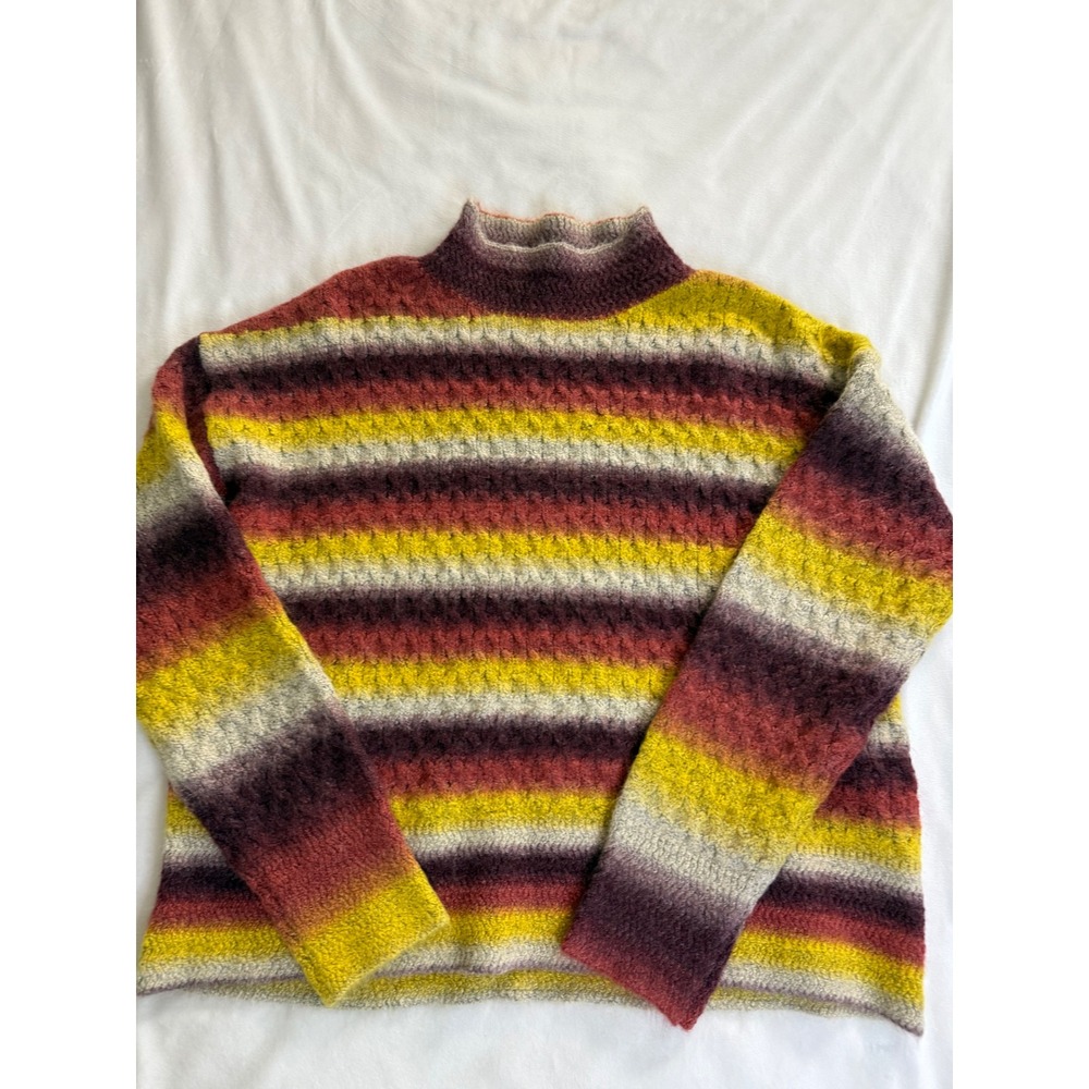 KUT from the Kloth Women Striped Ombre Mock Neck Sweater Multicolor Large